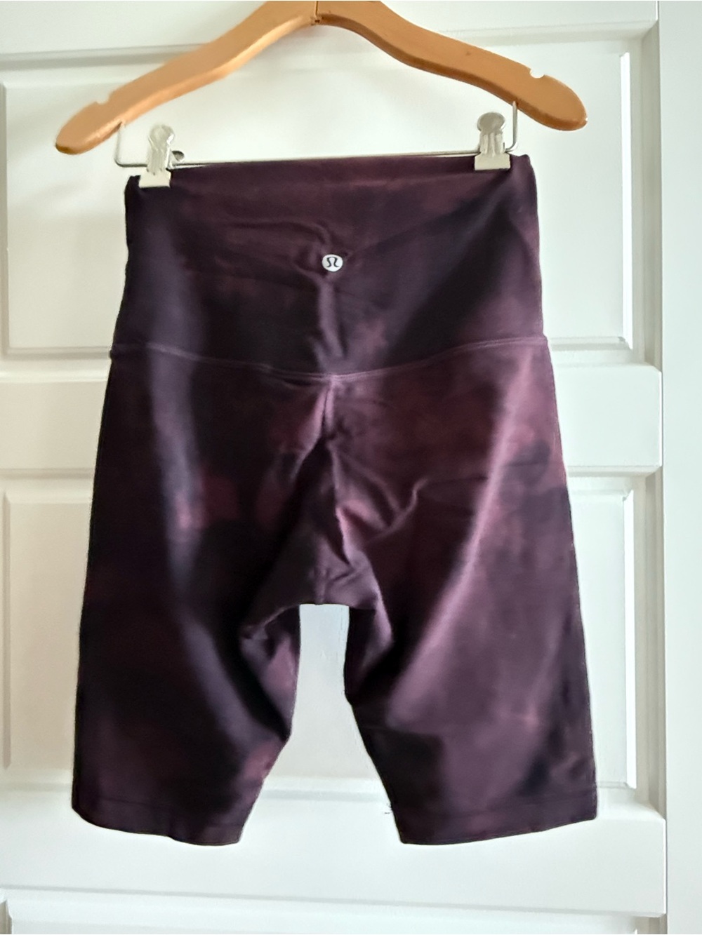 Lululemon High-Rise Bike Shorts in Deep Plum Pattern